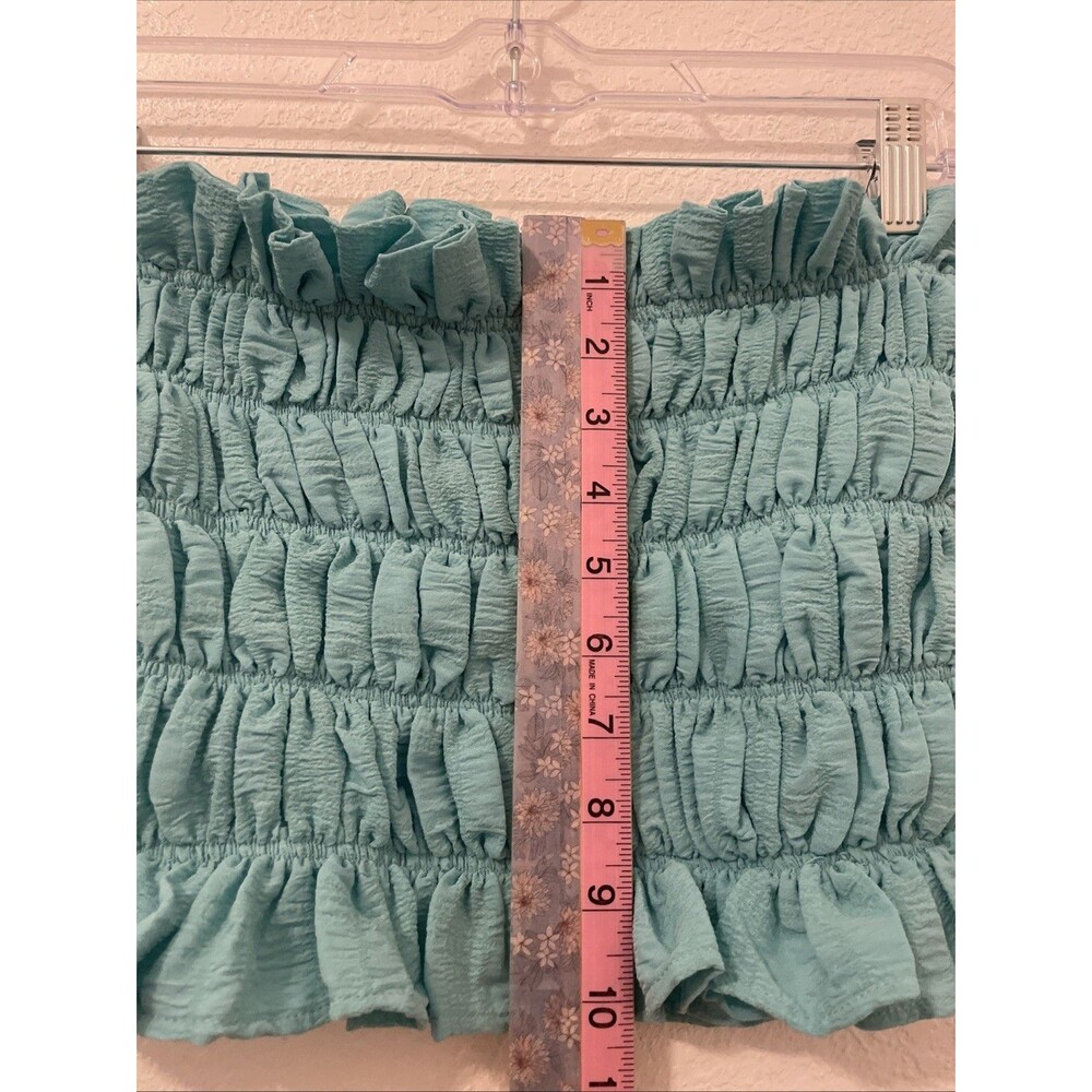 Women’s Tube Top S Small Ruched Strapless Stretch Blouse Summer Easter SHEIN - Picture 2 of 7